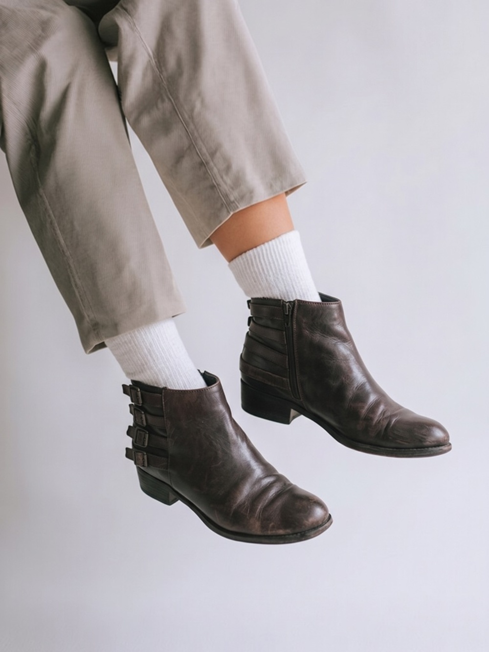 Franco Sarto Women’s Brown Leather Booties Sz. 12